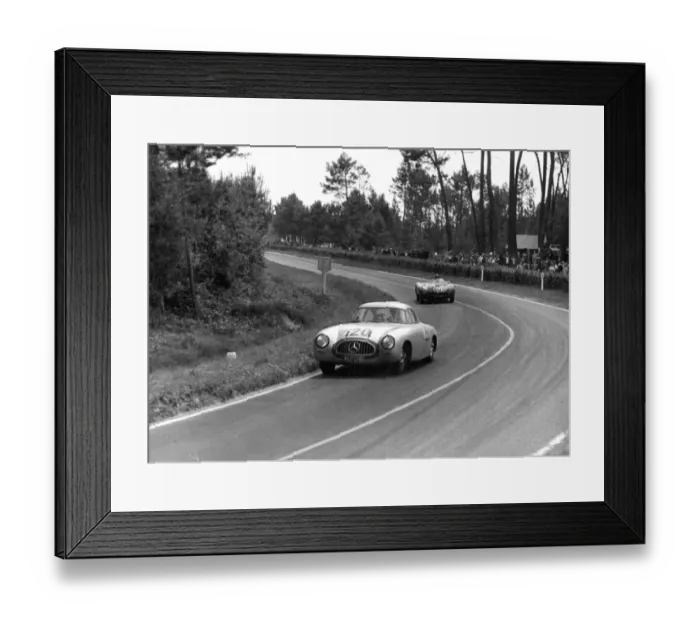 Framed Print : German team Mercedes-Benz 300 SL car competitor during the 24 hour Le Mans endurance Framed Print : German team Mercedes-Benz 300 SL car competitor during the 24 hour Le Mans endurance