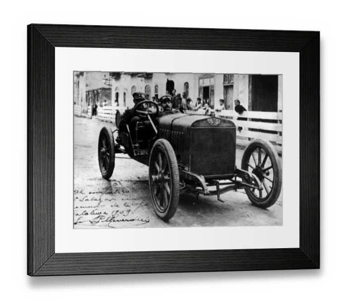 Framed Print : Hispano Suiza 1909 Piloto Pilleverdier Copa Catalunia 1909 Framed Print : Hispano Suiza 1909 Piloto Pilleverdier Copa Catalunia 1909