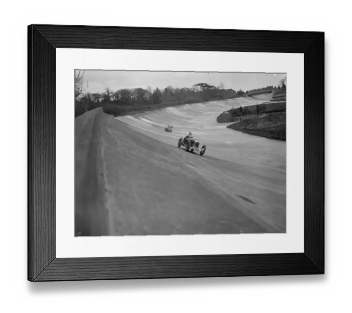 Framed Print : All out for the British Empire Trophy Race at Brooklands. Competitors all out in Framed Print : All out for the British Empire Trophy Race at Brooklands. Competitors all out in