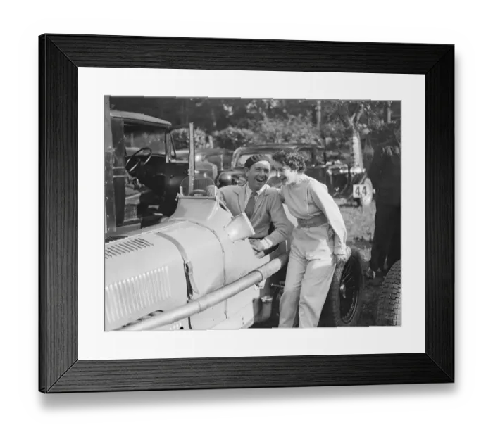 Framed Print : Mrs Kay Petre and Raymond Kays after their attempts on the famous Hill Climb. 29 Framed Print : Mrs Kay Petre and Raymond Kays after their attempts on the famous Hill Climb. 29