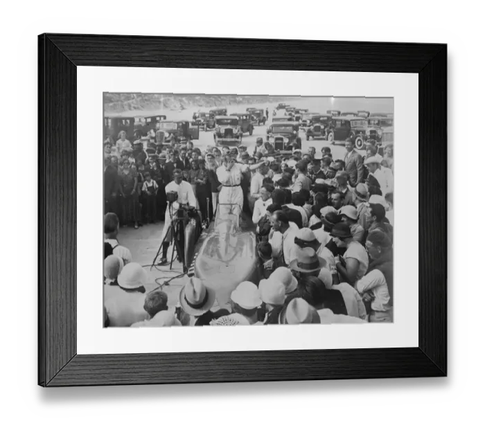 Framed Print : Sir Malcolm Campbell in the cockpit of Bluebird Daytona Beach, Florida, USA 1932 Framed Print : Sir Malcolm Campbell in the cockpit of Bluebird Daytona Beach, Florida, USA 1932