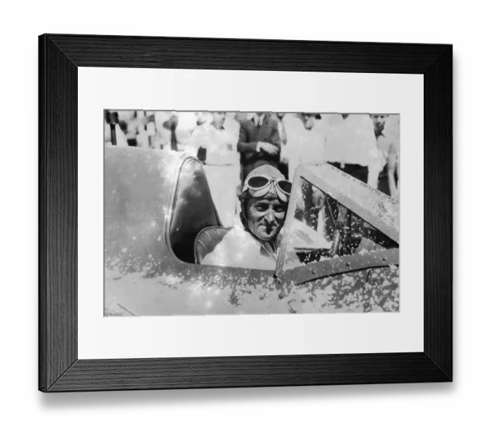 Framed Print : 301 miles an hours. Sir Malcolm Campbell in Bluebird after his record run Framed Print : 301 miles an hours. Sir Malcolm Campbell in Bluebird after his record run