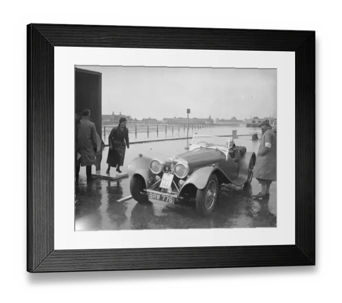 Framed Print : Woman driver competes in acceleration test at end of RAC Rally. Competitors in the RAC Framed Print : Woman driver competes in acceleration test at end of RAC Rally. Competitors in the RAC