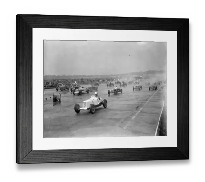 Framed Print : Forty - two of Britains fastest cars compete in thrilling race for international Framed Print : Forty - two of Britains fastest cars compete in thrilling race for international
