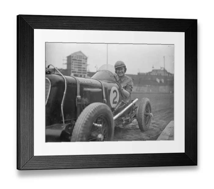 Framed Print : Woman driver takes up midget car racing. Fay Taylor, well known racing driver Framed Print : Woman driver takes up midget car racing. Fay Taylor, well known racing driver