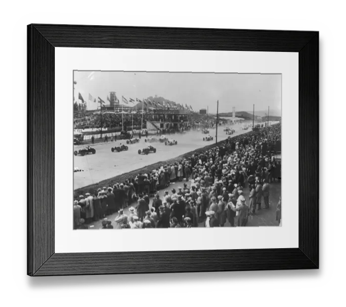 Framed Print : Race for the German Grand Prix. Thirtyone cars started in the great race for Framed Print : Race for the German Grand Prix. Thirtyone cars started in the great race for