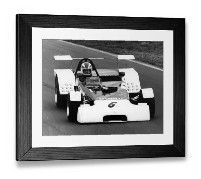 Framed Print : 1972 U2 1600 Clubman racing car Geoff Friswell at the wheel