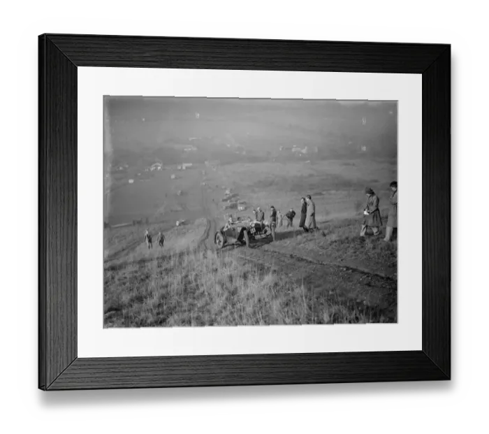 Framed Print : Kentish Border Car Club trial ( A G J Bochaton ). Hill climb. 28 November 1935 Framed Print : Kentish Border Car Club trial ( A G J Bochaton ). Hill climb. 28 November 1935