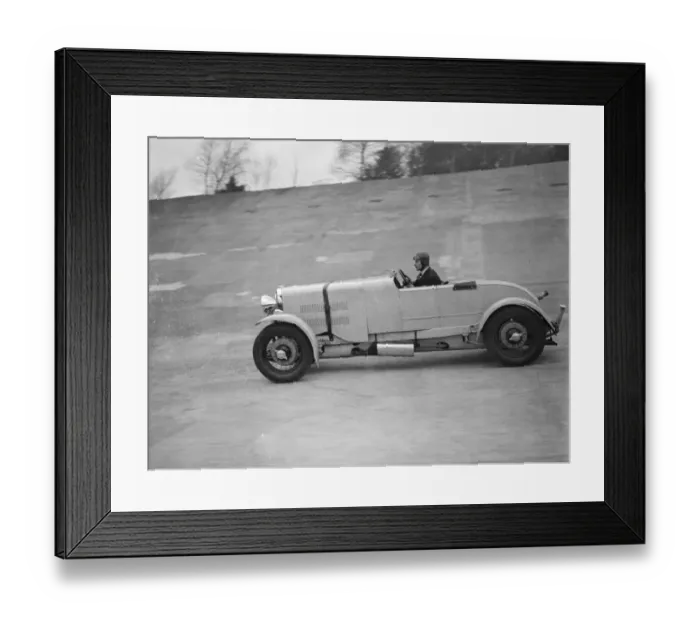 Framed Print : New racing car seen for the first time at Brooklands. A new racing car, the first Framed Print : New racing car seen for the first time at Brooklands. A new racing car, the first