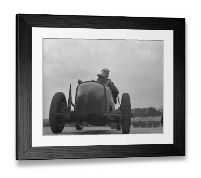 Framed Print : Husband and wife practice at Brooklands for Easter racing. Mrs Roy Eccles was among Framed Print : Husband and wife practice at Brooklands for Easter racing. Mrs Roy Eccles was among
