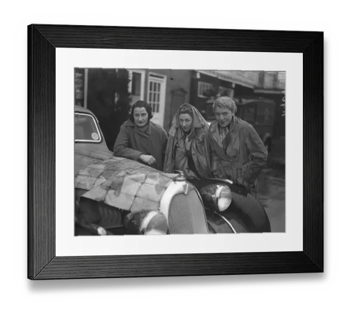 Framed Print : Miss Amy Johnson prepares for Monte Carlo Rally with woman codriver. Miss Amy Johnson Framed Print : Miss Amy Johnson prepares for Monte Carlo Rally with woman codriver. Miss Amy Johnson