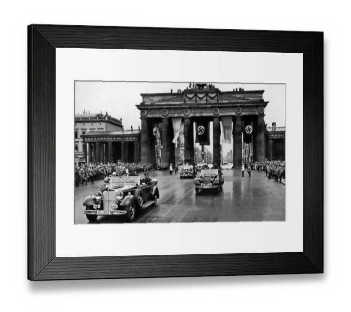 Framed Print : Adolf Hitler, on his way to the Reichs Sportsfield to ensure the Olympic Games go smoothly Framed Print : Adolf Hitler, on his way to the Reichs Sportsfield to ensure the Olympic Games go smoothly