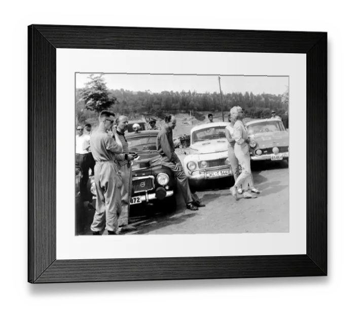 Framed Print : Athens, Greece: The Swedish crews at the starting point at the Acropolis Motor Rally