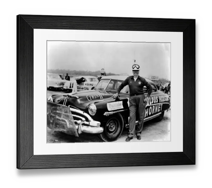 Framed Print : Marshall Teague 1953 Hudson Hornet Formula1 Driver Framed Print : Marshall Teague 1953 Hudson Hornet Formula1 Driver