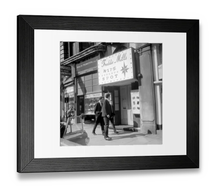 Framed Print : London: this is to days picture of the front of the Freddy Mills nite Spot. the former Framed Print : London: this is to days picture of the front of the Freddy Mills nite Spot. the former