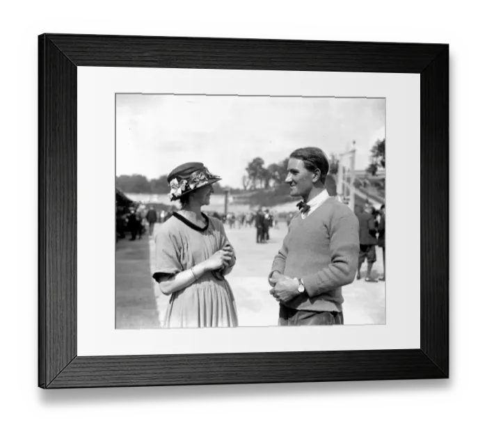 Framed Print : Motor Racing at Brooklands. Mr Bedford, Winner of the light Car Handicap being congratulated