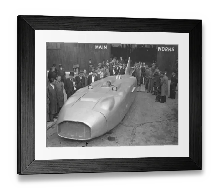Framed Print : Captain C. E. T Eyatons mammoth car thunderbolt is now on view at Chiswick London