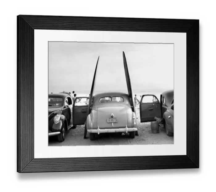 Framed Print : Surfing in California. Surfers travelling from miles away are flocking to the white Framed Print : Surfing in California. Surfers travelling from miles away are flocking to the white