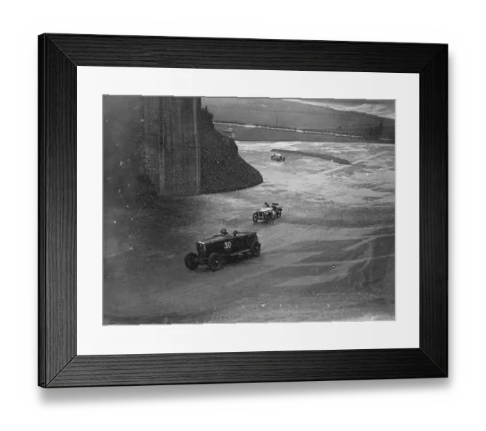Framed Print : Last minute practice for opening meeting at Brooklands. Despite a drizzling rain Framed Print : Last minute practice for opening meeting at Brooklands. Despite a drizzling rain