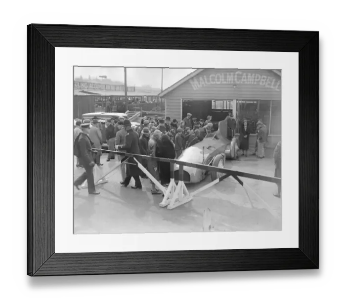 Framed Print : Bluebird out at Brooklands March 28th 1932