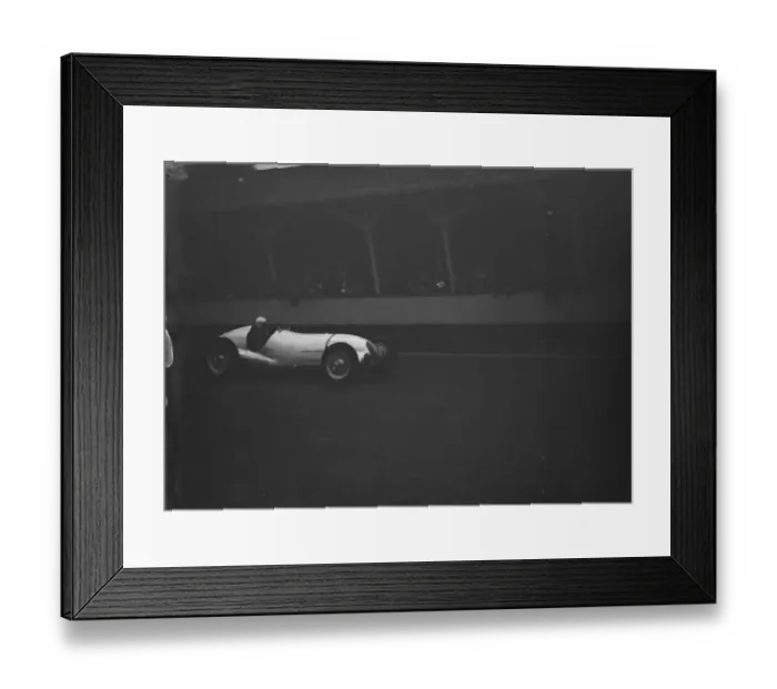 Framed Print : Dick Seaman driving at speed in his Mercedes Benz racing car, the Mercedes-Benz