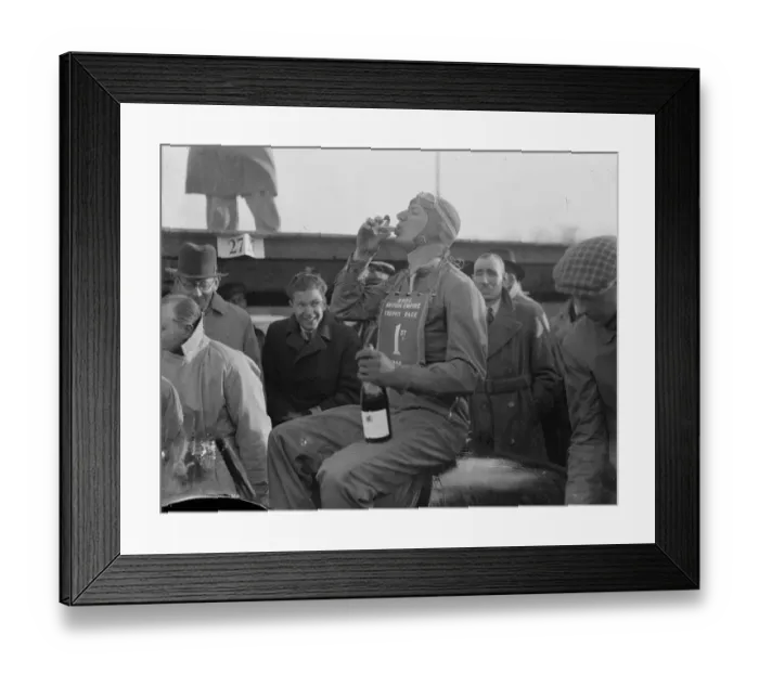 Framed Print : Seaman wins first big road race of season averages 66. 33 mph. Driving his Maserati Framed Print : Seaman wins first big road race of season averages 66. 33 mph. Driving his Maserati