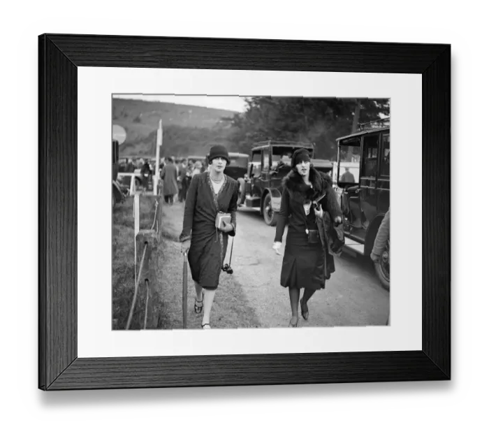 Framed Print : Lady Chesham and Mrs Cohen at Goodwood Racecourse, Sussex, UK. 1927 Framed Print : Lady Chesham and Mrs Cohen at Goodwood Racecourse, Sussex, UK. 1927