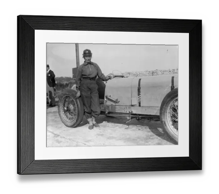 Framed Print : Women racing champions practice for thrill speed duel at Brooklands. Mrs Kay Petre Framed Print : Women racing champions practice for thrill speed duel at Brooklands. Mrs Kay Petre