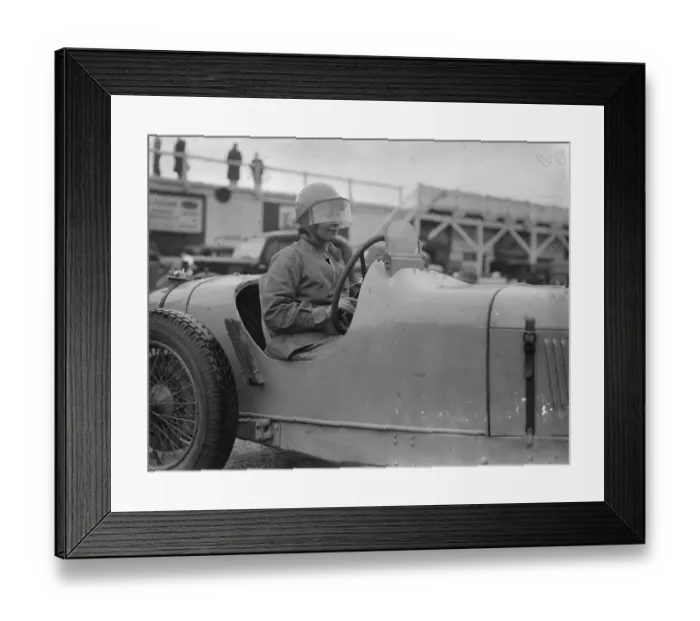 Framed Print : Woman driver defies the cold wind when she practises at Brookland. Drivers practised Framed Print : Woman driver defies the cold wind when she practises at Brookland. Drivers practised