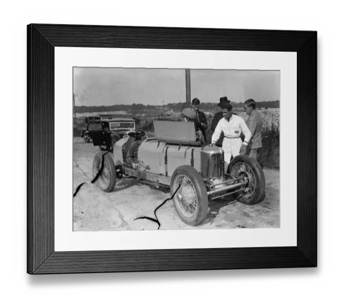 Framed Print : Women racing champions practice for thrill speed duel at Brooklands. Mrs Kay Petre