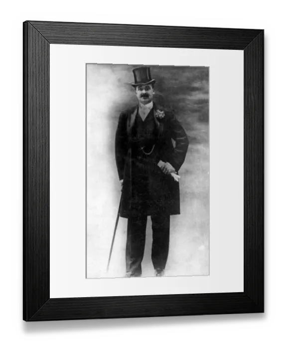Framed Print : Marquis Albert Jules Felix Philippe De Dion : born 1856 French Motor car racing driver