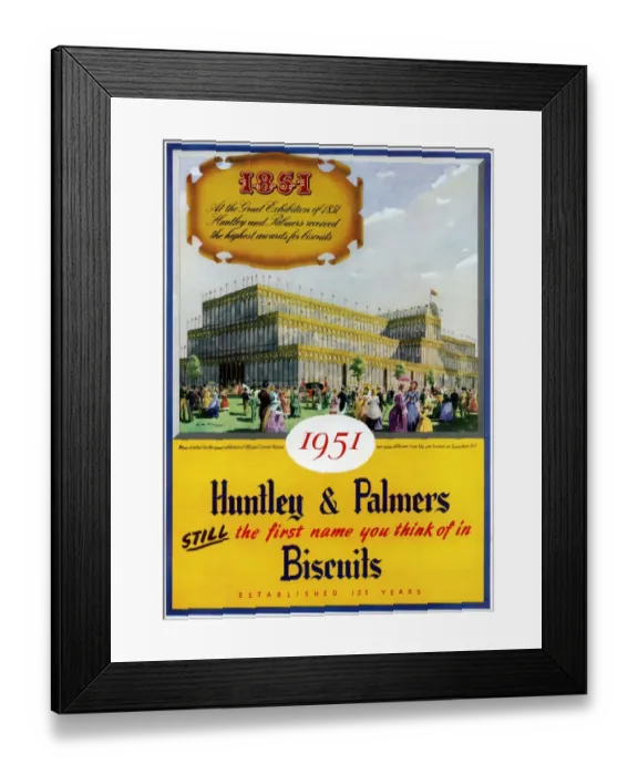 Framed Print : Advertising poster for Huntley and Palmers biscuits - 1951 Festival of Britain Framed Print : Advertising poster for Huntley and Palmers biscuits - 1951 Festival of Britain