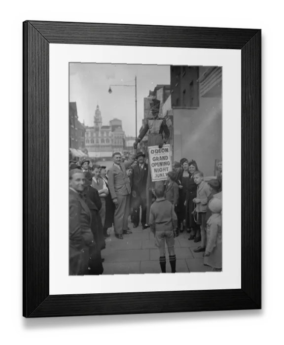Framed Print : The advert for the opening of the Odeon in Peckham, London. 1 June 1938 Framed Print : The advert for the opening of the Odeon in Peckham, London. 1 June 1938