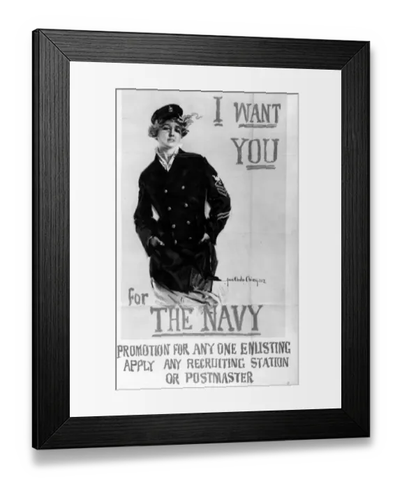 Framed Print : I want you for the Navy Promotion for anyone enlisting apply any recruiting station