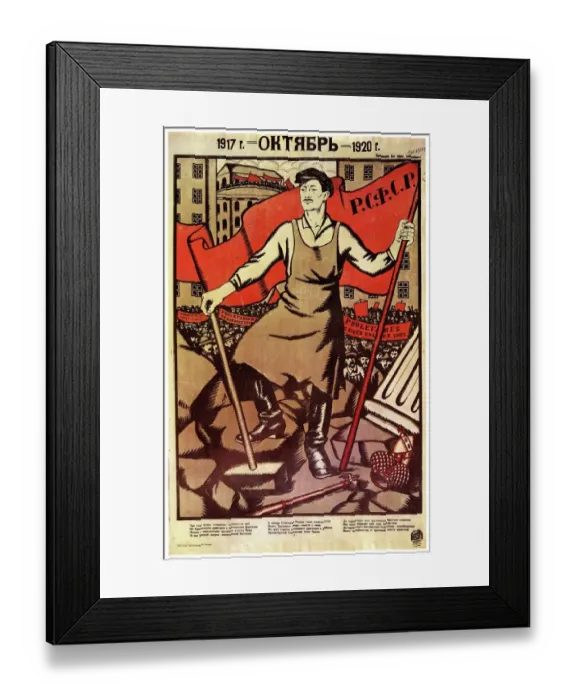 Framed Print : Anonymous Poster Designer - 1917 - October - 1920 Three Years ago Comrades - can Framed Print : Anonymous Poster Designer - 1917 - October - 1920 Three Years ago Comrades - can