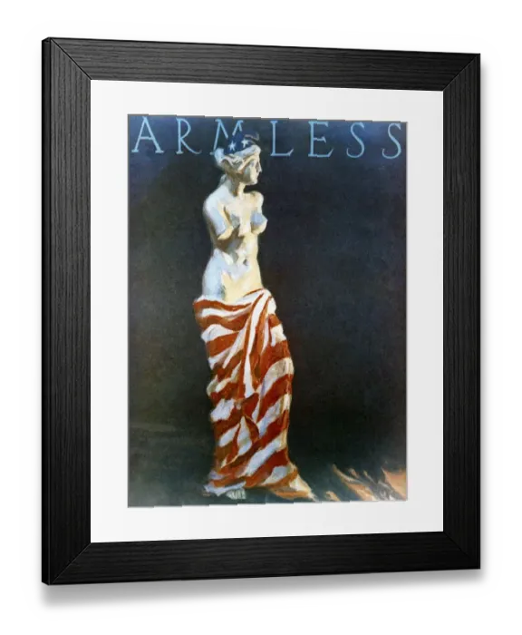 Framed Print : Satirical comment on America during WWI. Armless Framed Print : Satirical comment on America during WWI. Armless