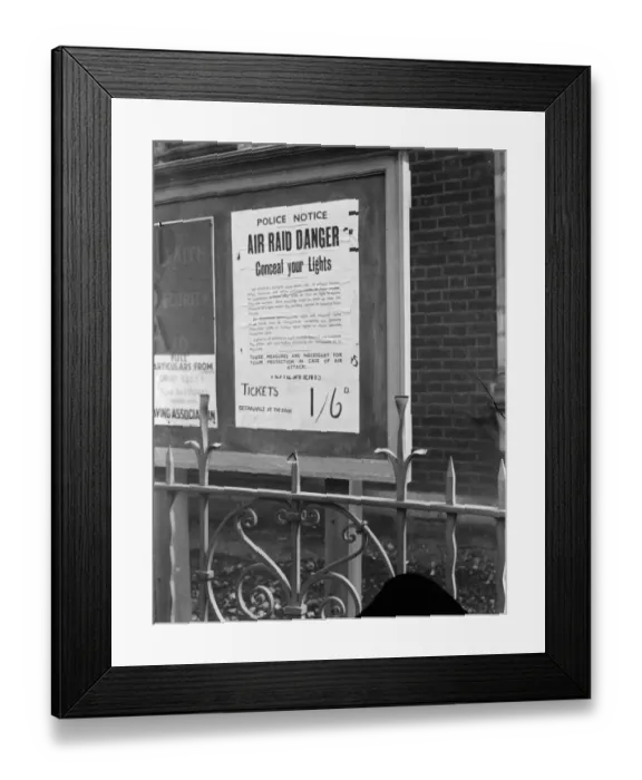 Framed Print : Air Raid Precautions notice instructing civilians to conceal their lights to reduce Framed Print : Air Raid Precautions notice instructing civilians to conceal their lights to reduce