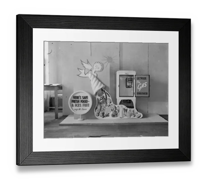 Framed Print : Advertisment for Electrolux the gas refrigerator. 1939 Framed Print : Advertisment for Electrolux the gas refrigerator. 1939