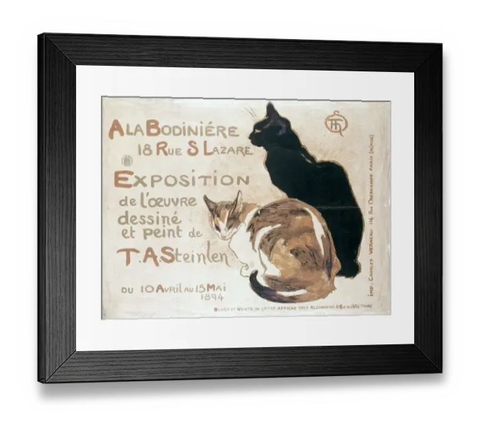 Framed Print : A la Bodiniere by T A Steinlen 10 April 1894 : advertising an exhibition of painting Framed Print : A la Bodiniere by T A Steinlen 10 April 1894 : advertising an exhibition of painting