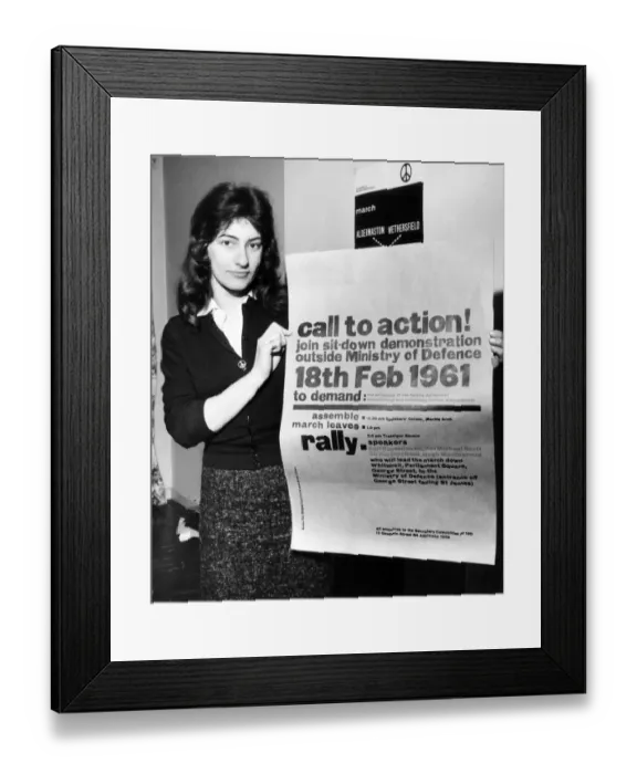 Framed Print : Protest call Miss Jenny James ( 18) of Dartford, Kent, will be one of the Nuclear Framed Print : Protest call Miss Jenny James ( 18) of Dartford, Kent, will be one of the Nuclear