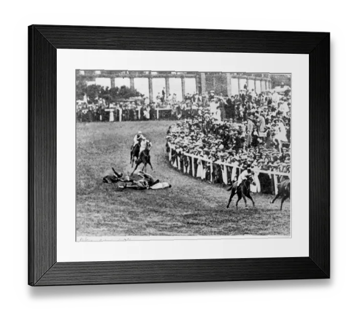 Framed Print : The Derby at Epsom the suffragette incident Emily Davison The horse Anmer (owned Framed Print : The Derby at Epsom the suffragette incident Emily Davison The horse Anmer (owned