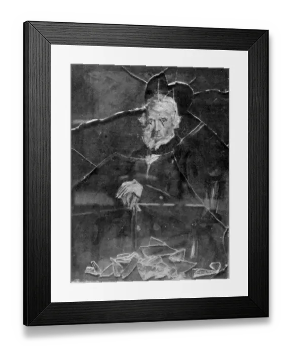 Framed Print : Hacked by a suffragette Millais portrait of Carlyle in National Portrait Gallery 1914 Framed Print : Hacked by a suffragette Millais portrait of Carlyle in National Portrait Gallery 1914