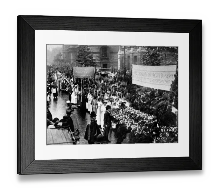 Framed Print : Womans Right To Serve Demonstration, on 17 July 1915, of thousands of women Framed Print : Womans Right To Serve Demonstration, on 17 July 1915, of thousands of women
