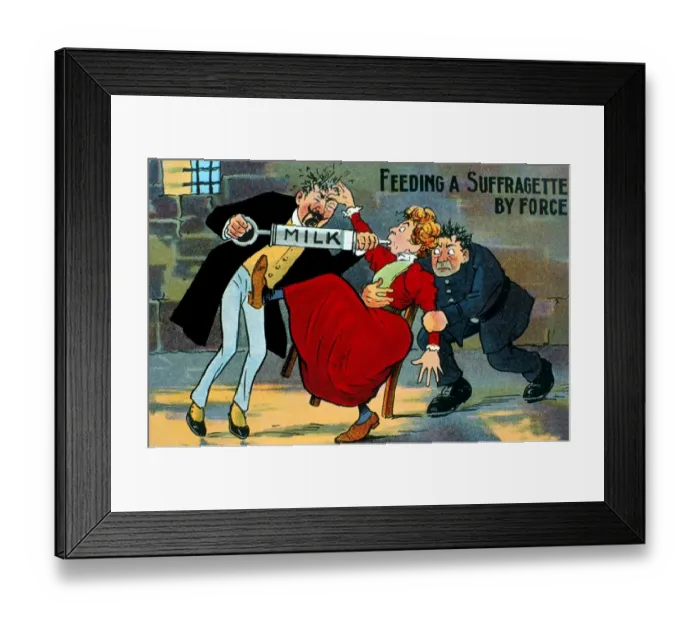 Framed Print : Anti Suffragette Post Card