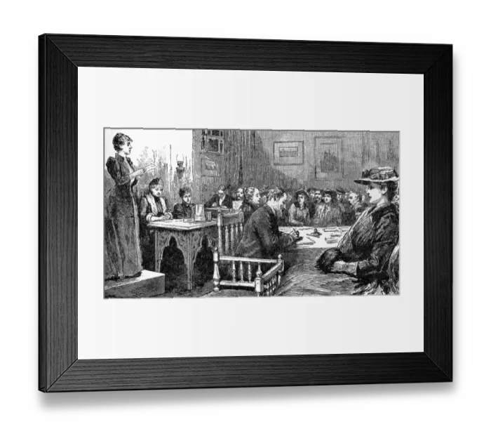 Framed Print : Mrs Pankhurst at Home A Conference of the Womens Franchise League, lasting three evenings Framed Print : Mrs Pankhurst at Home A Conference of the Womens Franchise League, lasting three evenings