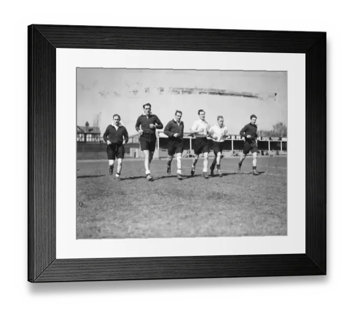 Framed Print : Members of the England team who meet Scotland in the soccer international at Wembley on Saturday Framed Print : Members of the England team who meet Scotland in the soccer international at Wembley on Saturday