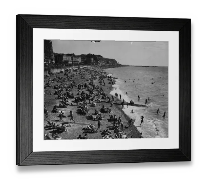 Framed Print : Holiday invasion. Hastings was only one of the south coast resorts which were invaded Framed Print : Holiday invasion. Hastings was only one of the south coast resorts which were invaded