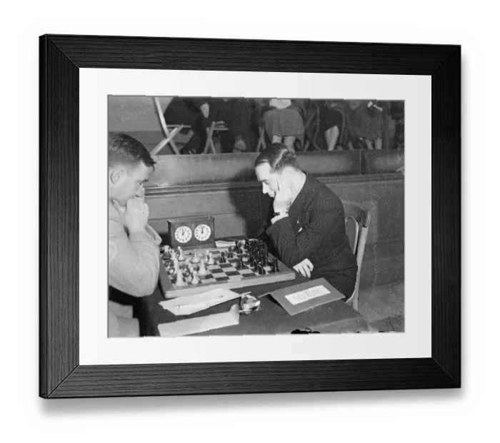 Framed Print : S Flohr in play at Hastings International chess Congress. Many of the worlds leading Framed Print : S Flohr in play at Hastings International chess Congress. Many of the worlds leading
