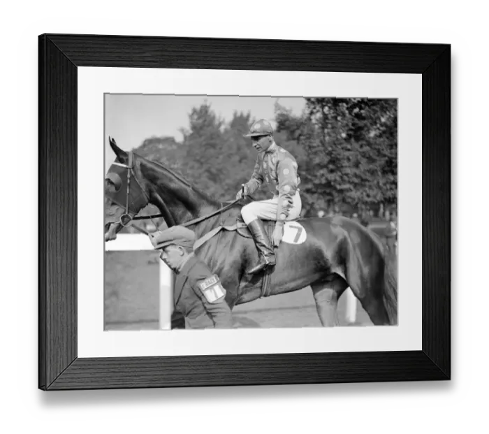 Framed Print : Gatwick races, Sussex, England. Jockey, R Dick. 5 October 1933