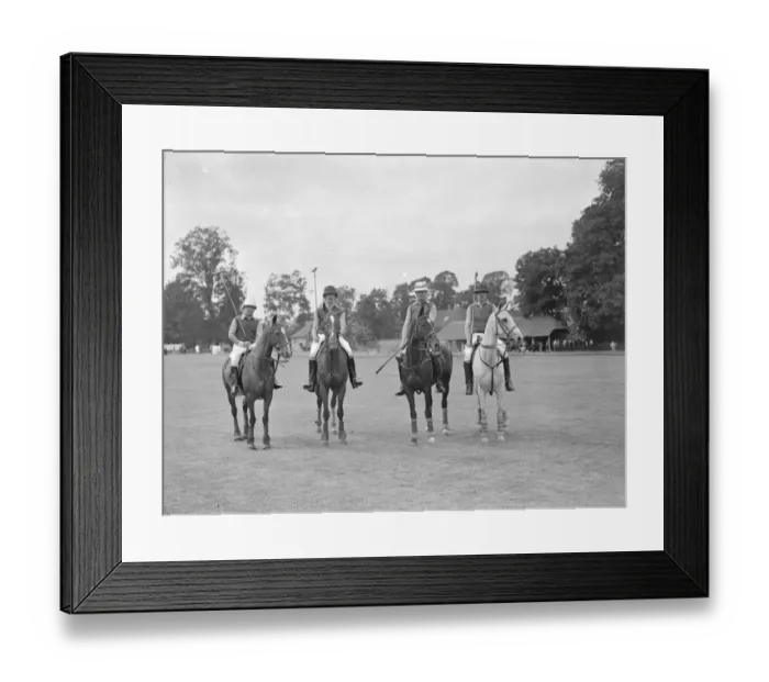 Framed Print : At the Cowdray Park Polo Tournament at Midhurst in Sussex, the Friar Park Polo team Framed Print : At the Cowdray Park Polo Tournament at Midhurst in Sussex, the Friar Park Polo team